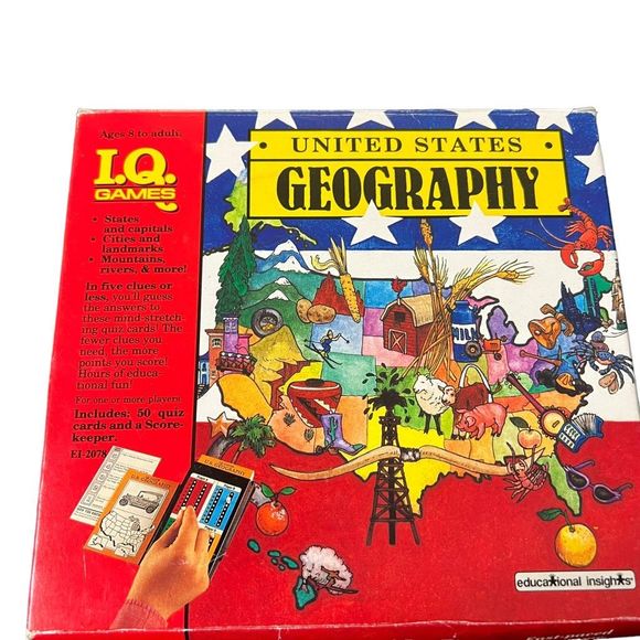 No Brand Games Iq Games United States Geography States Capitals Landmark Missing Plastic